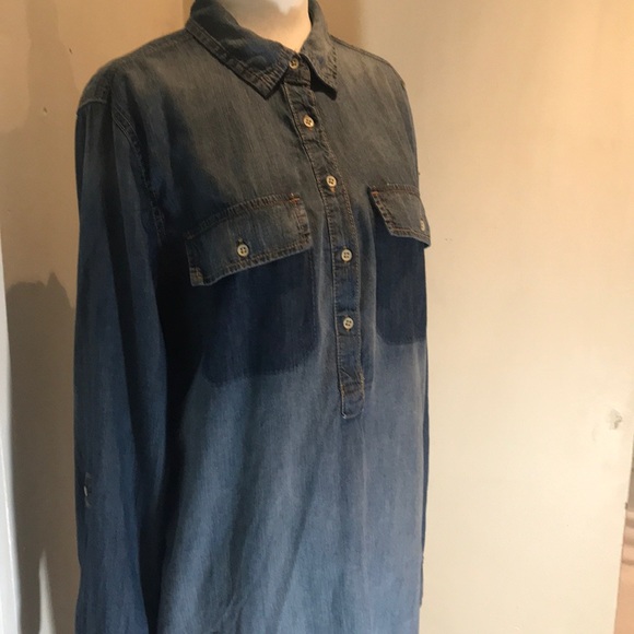 “JOE FRESH” Ombre Denim Style Long Sleeve Dress. - Picture 5 of 16